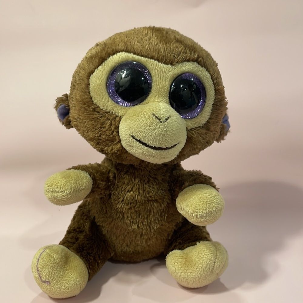 2015 Ty Beanie Boos Coconut the Brown & Purple Monkey Good Used Condition 7” - Picture 5 of 7